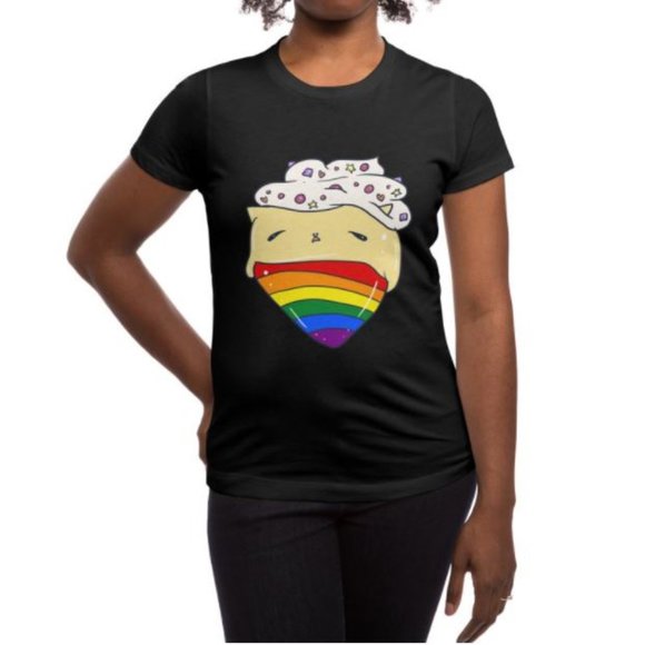 Rainbow Cone Cat Ice Cream Printed Tee - Picture 1 of 4